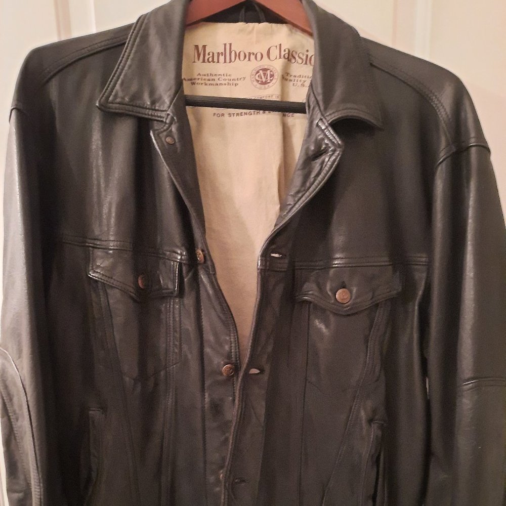 Men's Marlboro Vintage Leather Jacket and Belt
